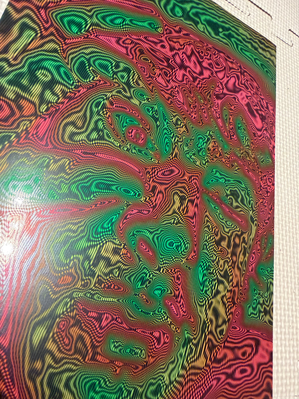 Red and green trippy self portrait