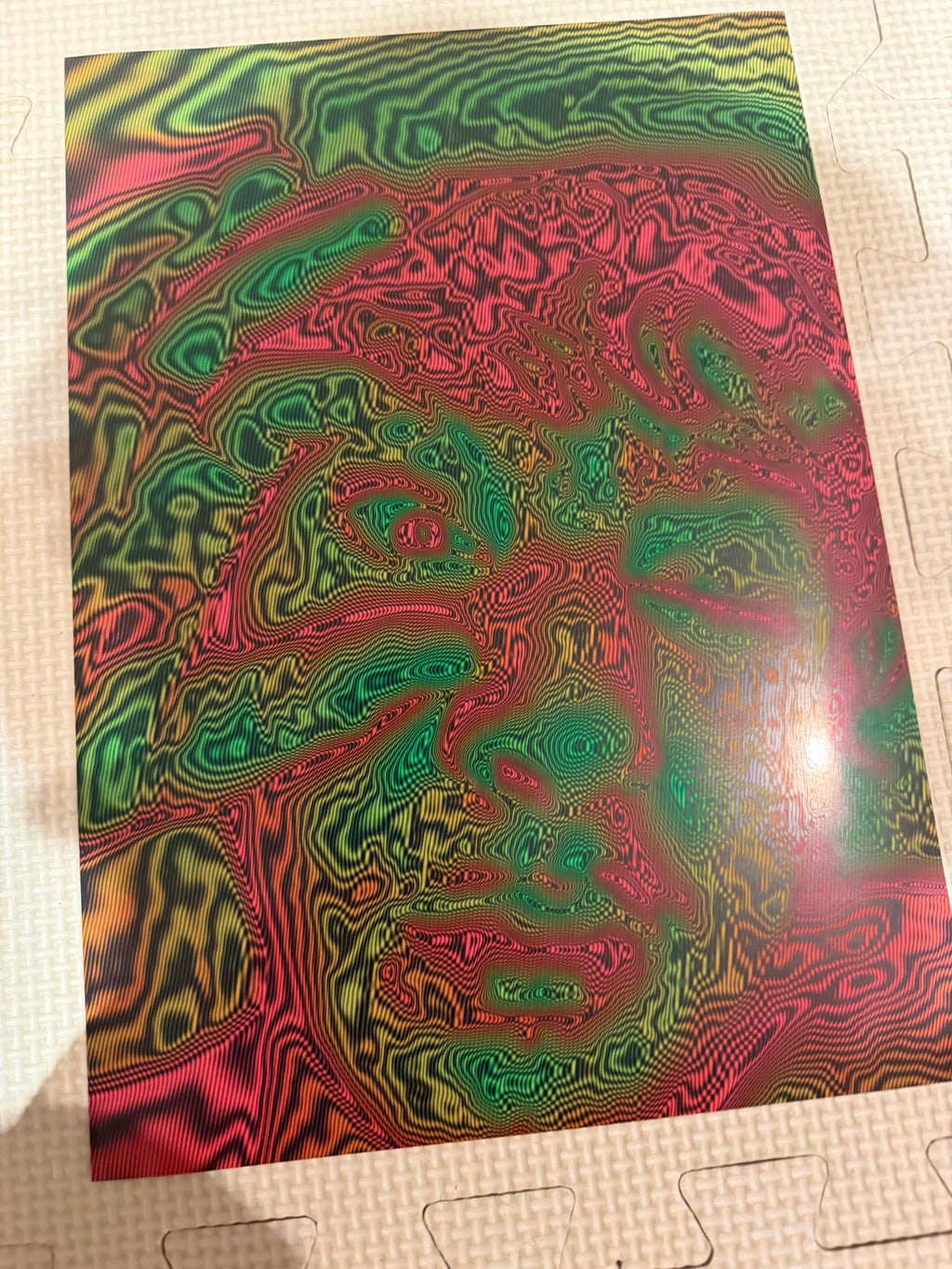 Red and green trippy self portrait