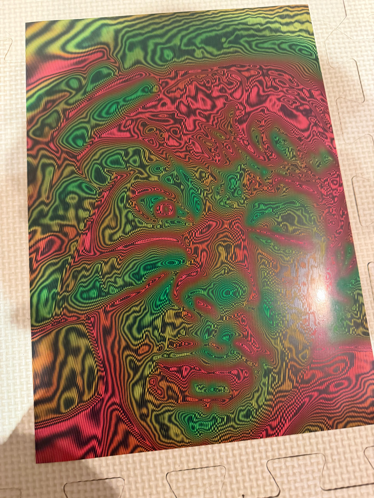 Red and green trippy self portrait